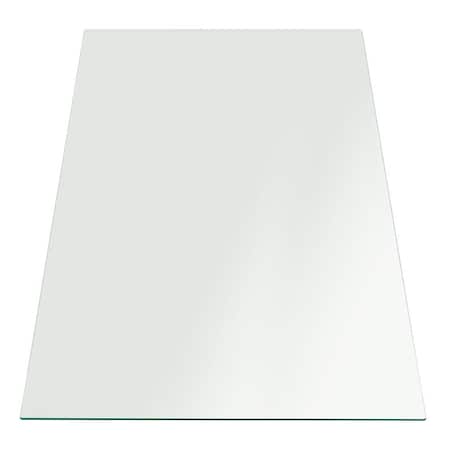 Fab Glass And Mirror Glass Table Top, 24in X 48in, Clear, Tempered, Wall Mirror, Safety Backing, Clear Finish 24x48REC6THFLTE