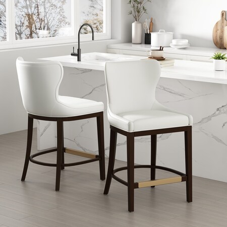 Manhattan Comfort Blair Counter Stool in White, 2PK 2-CS020-WH
