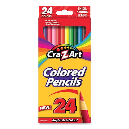 Cra-Z-Art Colored Pencils, 24 Assorted Lead/Barrel Colors, 24PK 10403-48