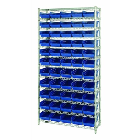 Quantum Storage Systems WIRE SHELVING UNIT W/55 CONDUCTIVE BINS WR12-102CO