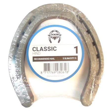 Diamond Farrier Hind Shoe, 1/4 in Thick, 1, Steel 1HINDPR