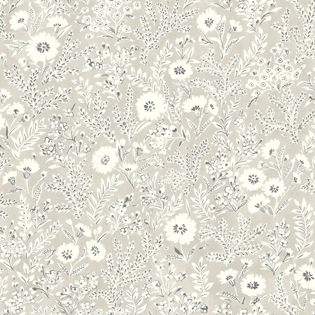 Chesapeake Agathon Taupe Floral Wallpaper 4072-70049