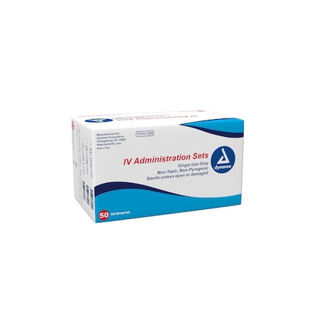 Dynarex IV Administration set - 60 Drop, 78", - 2 Injection Sites, 50PK 7052