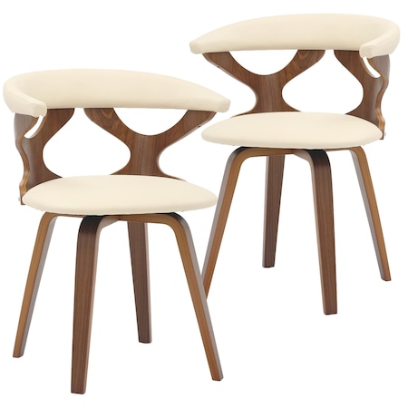 Leisuremod Klyne Swivel Leather Dining Chair with Poplar Wood Frame, 2PK KCWN-22TP2