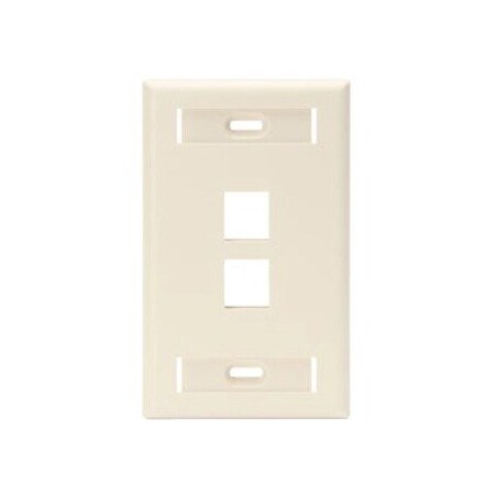 Leviton 2-Port Flush Mount Unloaded, W/Designation Window Quickport 42080-2TS