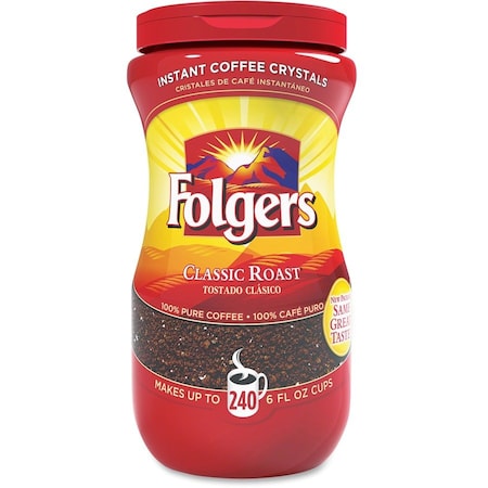 Folgers Coffee Folgers, Instant Coffee Crystals, Classic Roast, 16oz Jar 06922