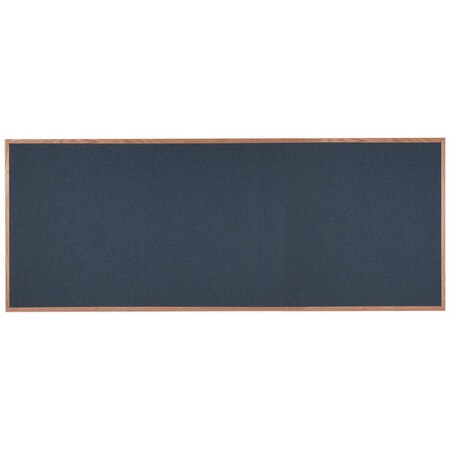 Aarco Designer Fabric Bulletin Board w/ an Oak Frame, Frame: Clear Lacquer, Board: Black 48''Hx120''W OF48120028