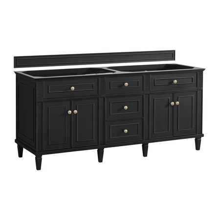 James Martin Vanities Vanity, without top, Black Onyx, 71.88 in W x 23.5 in D, 424-V72-M-BKO