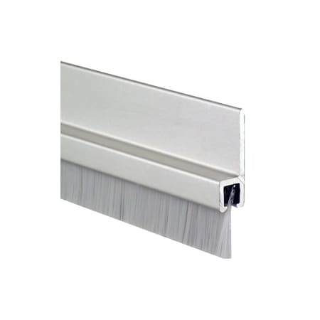 Pemko Mfg Co 3/8in Brush Meeting Stile, 1 Side, 96in, Overall Height 1-1/8in, Clear/Aluminum 18041CNB 96IN