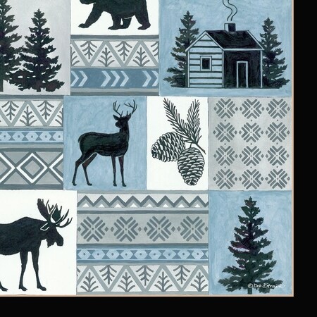 Homeroots Cabin in the Woods 1 Black Framed Print Wall Art 416117