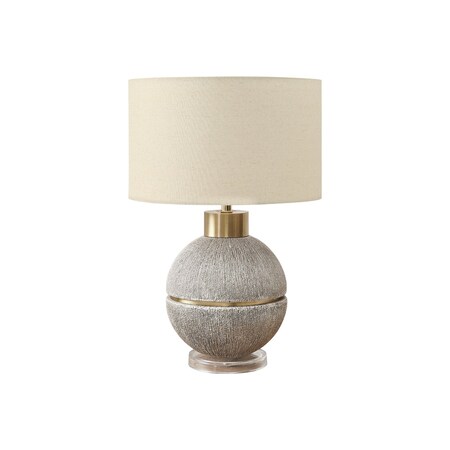 Monarch Specialties Lighting, 26"h, Table Lamp, Brown / Gold Resin, Beige Shade, Contemporary, Modern I 9925