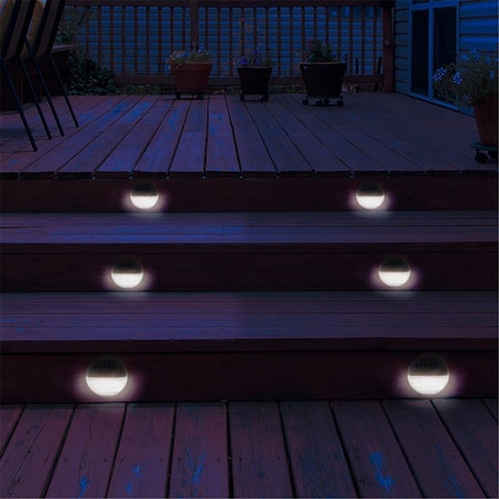 Crosslight Solar Circular Deck Light, Black, 4PK LSD169657-I-4