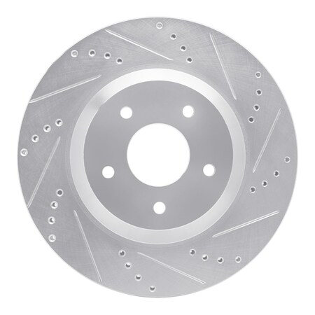 Dynamic Friction Co DFC Brake Rotor - Drilled and Slotted - Silver 631-47023D