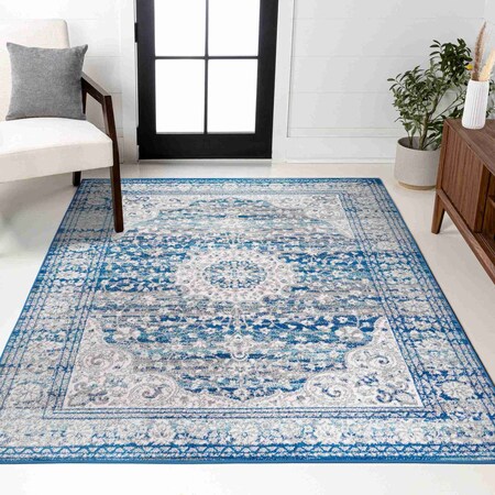 Jonathan Y Scala Ornate Bohemian Medallion Blue/Dark Gray 8 ft. x 10 ft. Area Rug BMF109A-8