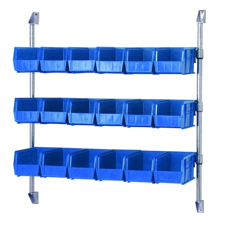 Quantum Storage Systems WIRE CANTILEVER BIN HOLDER WITH 18 BINS CAN-34-36BH-230BL