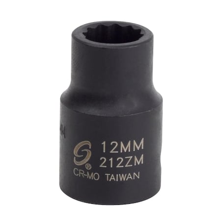 Sunex 1/2 in Drive 12Mm 12-Point Impact Socket 212ZM