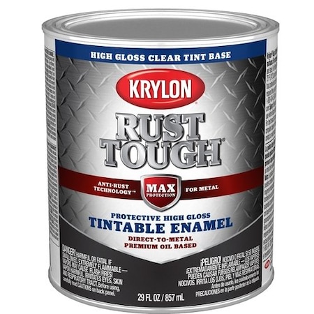 Krylon Rust Tough Oil-Based Gloss Rust Control Enamel, Clear Base, 1 Qt. K09727008