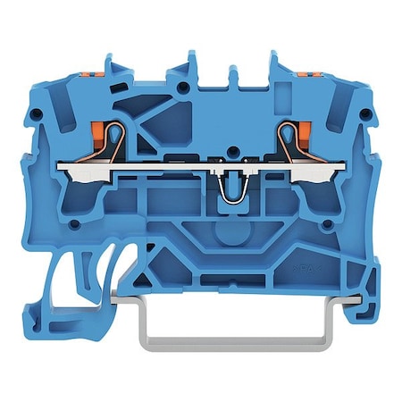 Wago Terminal Block, 1.9" L, 1.55" W, 800V, Blue 2202-1204
