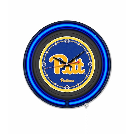 Holland Bar Stool University of Pittsburgh 15 Double Neon Wall Clock Clk15BK