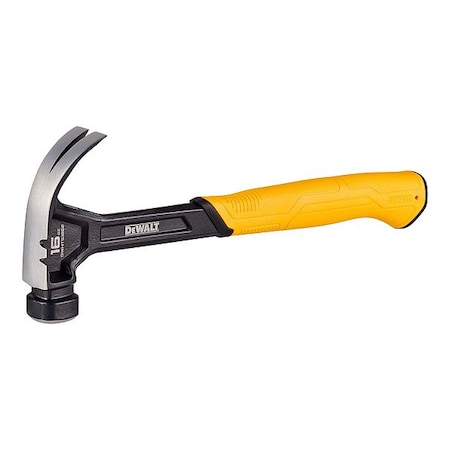 Dewalt Nailing Hammer, Steel, Curved Claw, 16 oz DWHT51002