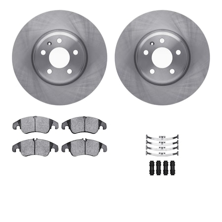 Dynamic Friction Co DFC Rotors with EURO 5000 Ceramic Brake Pads includes Hardware 6612-73246
