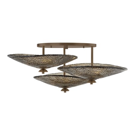 Corbett Lighting Alba 9 Light Semi Flush in Old World Brass Finish 559-36-OWB