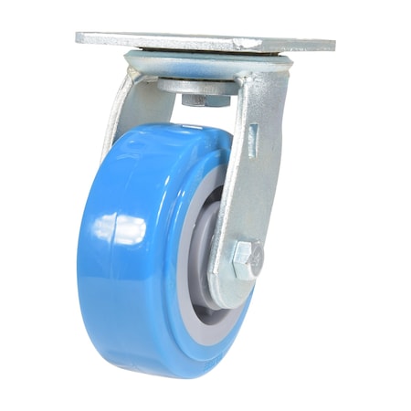 Vestil Polyurethane Swivel Caster 5 In. Diameter x 2 In. Width 771 Lb. Capacity Light Blue/Gray CST-KB-5X2PUP-S