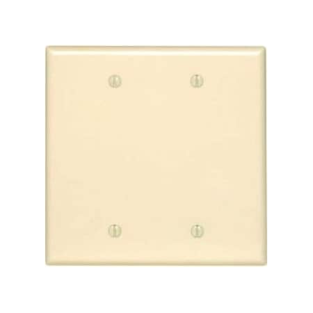 Leviton Blank Wallplate, Midway Size, Gang 2, Light Almond PJ23-T