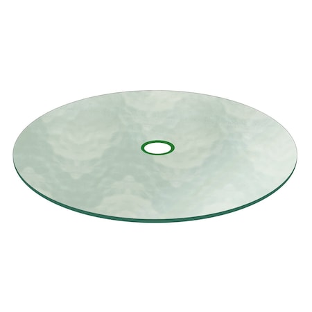 Fab Glass And Mirror Aquatex Patio Glass Table Top 54in Round 1/8in Thick Flat Tempered W/ 2-1/4in Hole, 54inch, Clear PT-54RDAQ6THFLTE-H