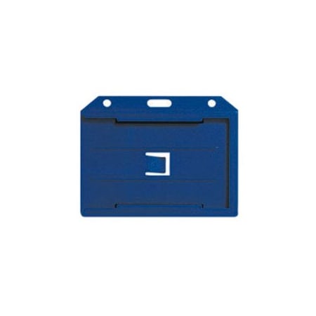 Brady BADGE HOLDER, BLUE, 2-SIDED HORIZONTAL MULTI CARD HOLDER, SIDE LOAD 1840-3052