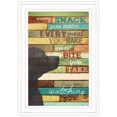 Homeroots Ill Be Watching You 1 White Framed Print Wall Art 406553