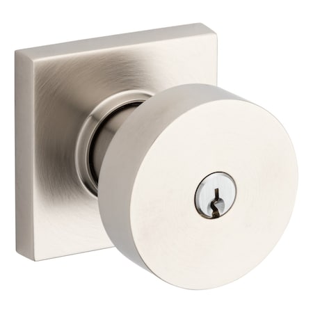 Baldwin Baldwin 5250 Contemporary Knob with Square Rose Emergency Egress Keyed Entry Lifetime Satin 5250056ENTR