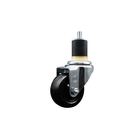 Service Caster 3'' Soft Rubber Wheel Swivel 1-7/8'' Expanding Stem Caster SCC-EX20S314-SRS-178