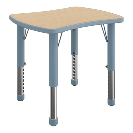 Flash Furniture Commercial Plastic Adjustable Height Activity Table-NAT/Dusty Blue, 26.5x21.75 YU-YCY-098-RECT-TBL-DSTYBL-GG