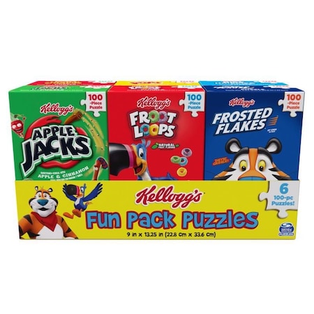 Spin Master Kellogg's Cereal Fun Pack Puzzles Multicolored, 6PK 6062175