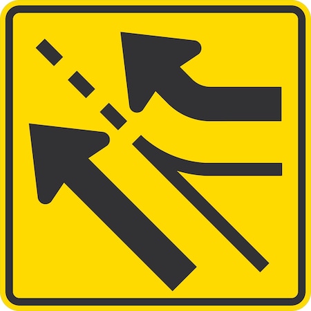 Lyle W4-3R, Right Added Lane Symbol, 36x36, Engineer Grade, Yellow G-16006-EG_36x36