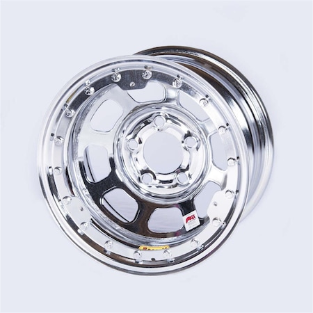 Bassett 58DC3ICLK 15 x 8 in. D-Hole Beadlock Wheel, 3 in. Backspace, 5 x 4.75 in. Bolt Pattern - Chrome BAS58DC3ICLK