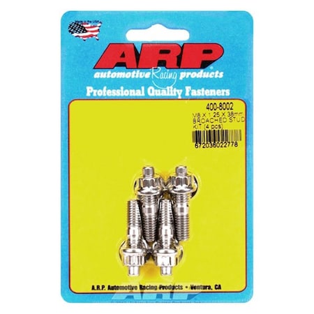 Arp 400-8002 M8 x 1.25 in. x 38 mm Stainless Steel Stud Kit - 4 Piece ARP400-8002