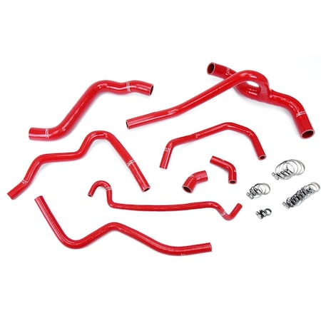 Hps Performance High Temp Reinforced Silicone Radiator and Heater Coolant Hose Kit, Red,  57-1400-RED