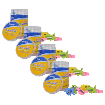 Westcott Manual Pencil Sharpeners Fun Pack, Assorted Shapes, 120PK ACM17796