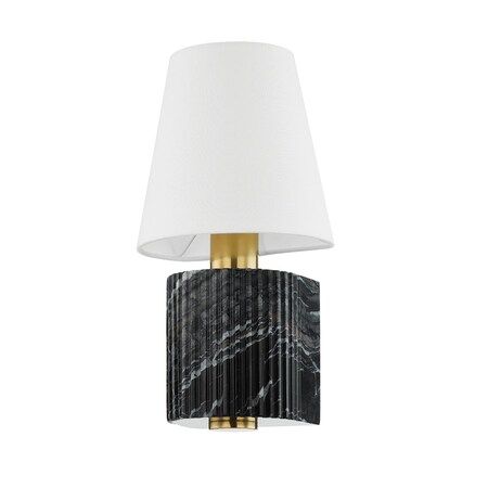 Corbett Lighting Aden 1 Light Wall Sconce 8 In. Vintage Brass/Black 426-16-VB/BM