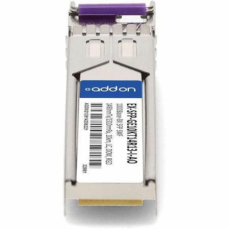 Add-On JUNIPER NETWORKS COMPATIBLE TAA 1000BASE-BX SFP TRANSCEIVER SMF, 1490NMTX/1310N EX-SFP-GE10KT14R13-I-AO