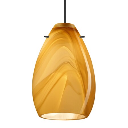 Besa Lighting Besa Pera 6 Pendant, Honey, Black Finish, 1x 5W LED 1XT-1713HN-LED-BK