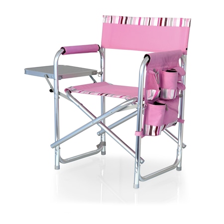 Picnic Time Family Of Brands Sports Chair, Pink with Pink Stripe Accents 809-00-102-000-0