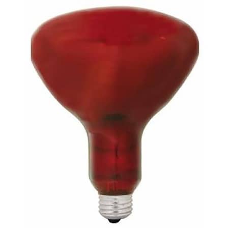 Ge Heat Bulb, 250 W, R40 Lamp, E26 Medium Lamp Base, Red Light, 5000 hr Average Life 37771