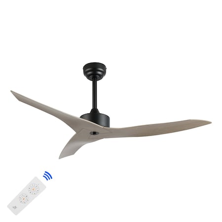 Jonathan Y Aldrin 50" Modern Minimalist Iron/Plastic Mobile-App/Remote-Controlled 6-Speed Razor Ceiling Fan, Gra JYL9715B