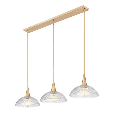 Z-Lite Lunelle Modern Gold 3 Light Linear Chandelier 3051P12-3L-MGLD