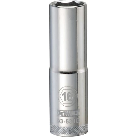 Dewalt Deep Socket, 1/2 Drive, 16 mm, 6 Pt DWMT93531OSP