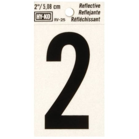 Hy-Ko Number House 2 2In Refl Blk RV-25/2
