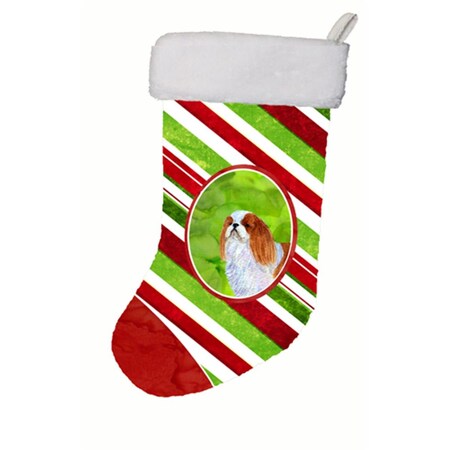 Carolines Treasures 11 x 18 in. English Toy Spaniel Winter Snowflakes Christmas Stocking SS4576-CS